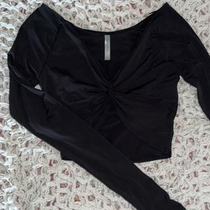Fabletics S black dry-fit material crop top